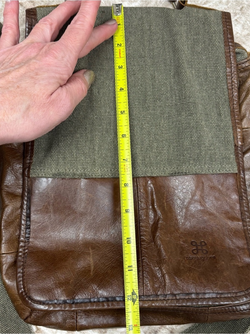 Carraig Donn Ireland Leather /Canvas Front Flap Messenger Shoulder Crossbody Bag - Picture 14 of 15